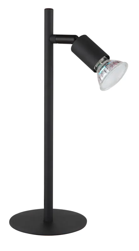 Matrix 30cm Sort skrivebordslampe Fra Globo Lighting - Den runda basen och det raka metallr&ouml;ret i mattsvart ger ett modernt och elegant uttryck.