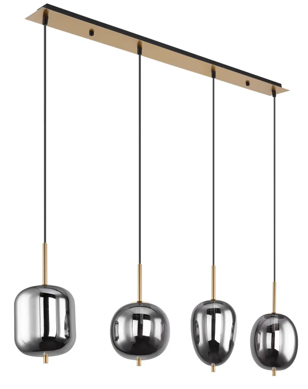 Blacky 110cm Messing loftslampe Fra Globo Lighting - Blacky takpendel &auml;r perfekt att placera &ouml;ver ett matbord och ger en j&auml;mn och behaglig belysning.