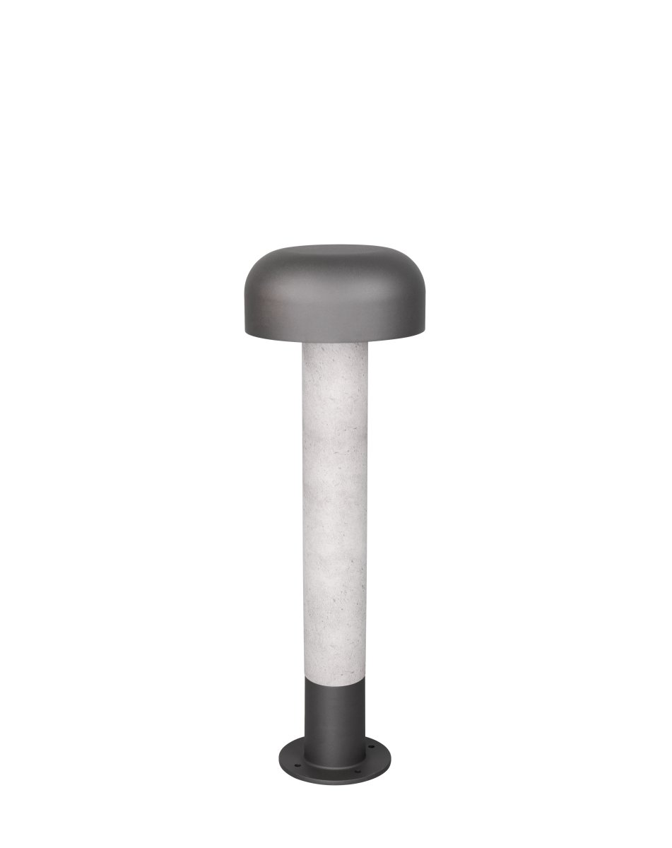 Fraser 54cm Konkret udseende pullerter Fra Trio Lighting - Fraser er lavet af st&oslash;bt aluminium og kombinerer moderne minimalisme med naturlige detaljer.