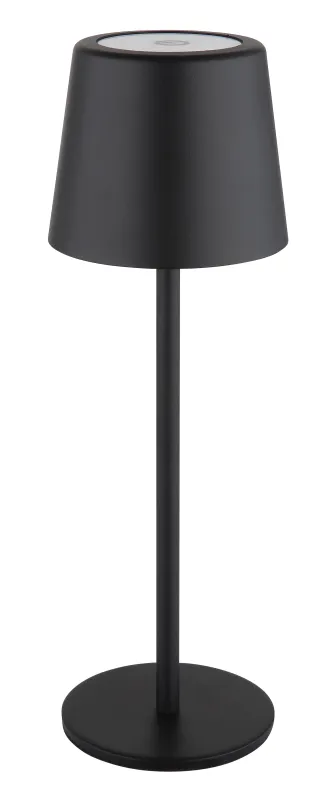 Vancouver 28cm Sort bærbar Fra Globo Lighting - Den er lavet af matsort metal med en opal plastskærm og giver et stilfuldt og sofistikeret indtryk.