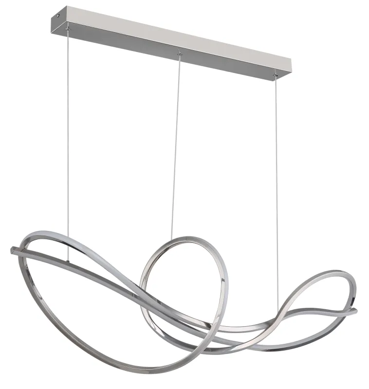 Iduna 110cm Chrom loftslampe Fra Globo Lighting - Med en længde på 110 cm og et design i forkromet rustfrit stål tilføjer den en luksuriøs følelse til dit hjem.