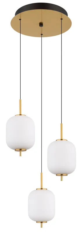 Ewald Ø38 Messing loftslampe Fra Globo Lighting - &nbsp;Lampan &auml;r tillverkad av en exklusiv kombination av m&auml;ssing, mattsvart metall och opalglas, vilket ger en sofistikerad och harmonisk k&auml;nsla.