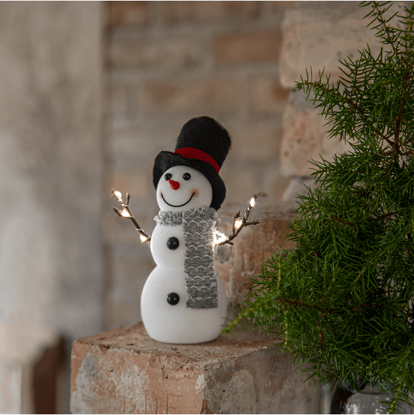 Joylight Snemand Hvid Fra Star Trading - Pynt op med til jul og advent.