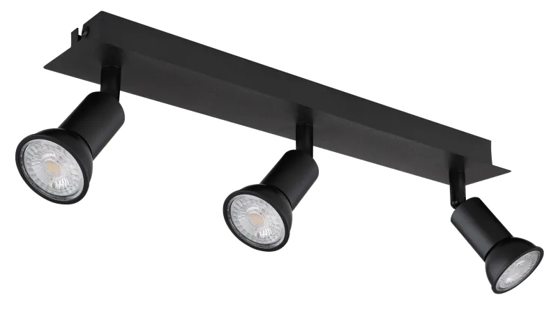 Drew 3 Sort spotlight Fra Globo Lighting - Drew &auml;r en stilren takspotlight som imponerar med sin enhetliga svarta design.