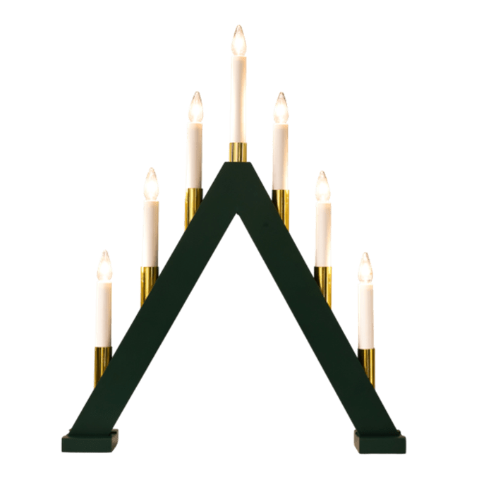 Hilda 7 Mørkegrøn Fra Pixie Design - Hilda passer flot i vinduet og spreder et stemningsfuldt sk&aelig;r i advent og jul.