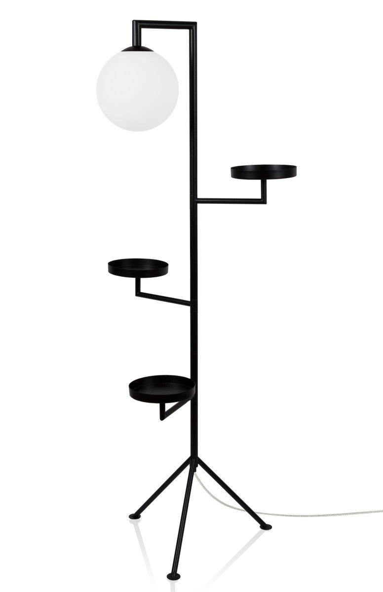 Astoria Sort gulvlampe Fra Globen Lighting - Astoria kombinerer funktion og design, da den kan bruges i alt fra hallen, til piedestal, til l&aelig;selampe.