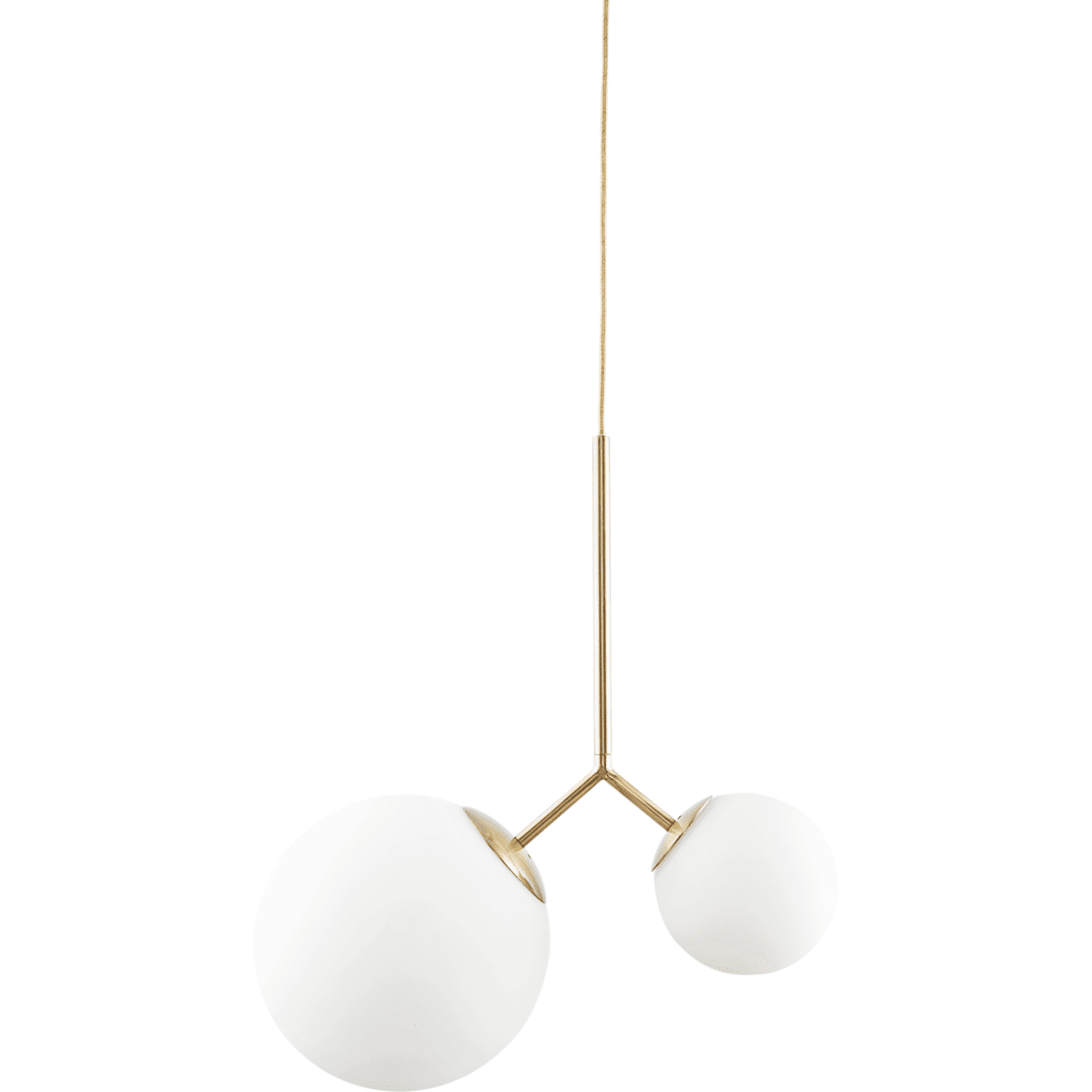 Twice 70cm Messing loftslampe Fra House Doctor - Brug den i entréen, over spisebordet eller i et hjørne af stuen og skab en skøn og unik glød i interiøret.