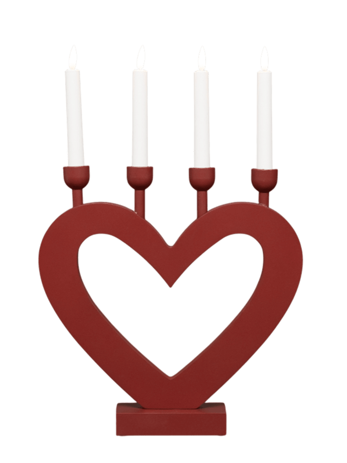 Hjerte RØD Fra Pixie Design - Hjerteformen skaber en charmerende silhuet og g&oslash;r lysestagen til en flot dekoration i for eksempel vinduet, p&aring; et skrivebord eller et sidebord.