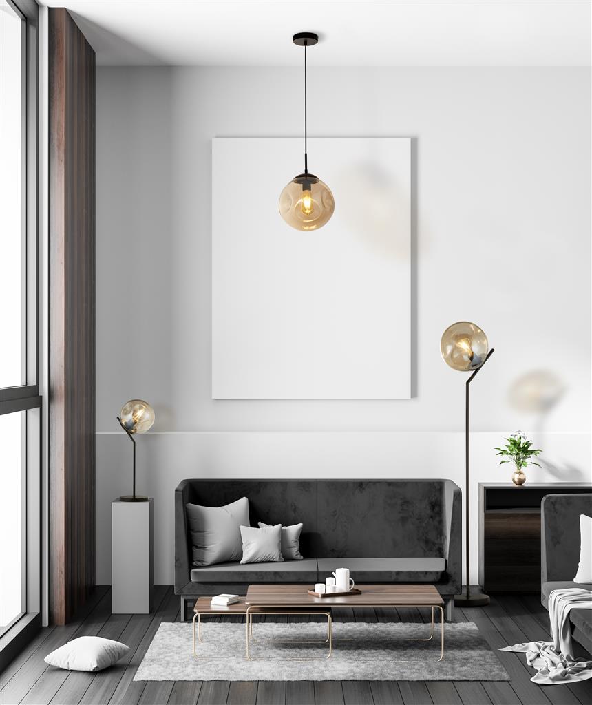 Punch Ø25 Champagne loftslampe Fra Searchlight - Punch er en stilfuld loftslampe med en champagnefarvet glasskærm, der skaber en varm atmosfære i rummet.