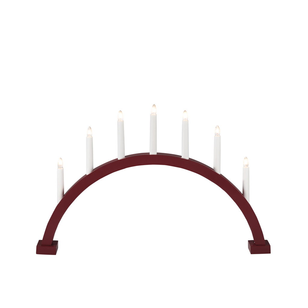 Arch 7 Lights Mat mørkerød Fra Konstsmide - Fremstillet i tr&aelig; og malet i en mat m&oslash;rk nuance.