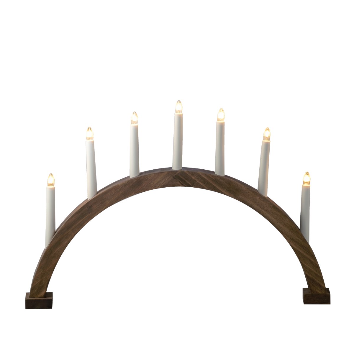 Arch 7 Lights Brun Fra Konstsmide - Stellet er lavet af tr&aelig; med en brunbejdset finish, der giver et naturligt og tidl&oslash;st udseende.