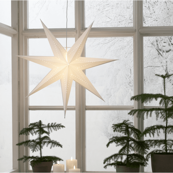 Lysa Ø70 Hvid Fra Star Trading - Leveres med en 3,5 m hvid ledning og stik.