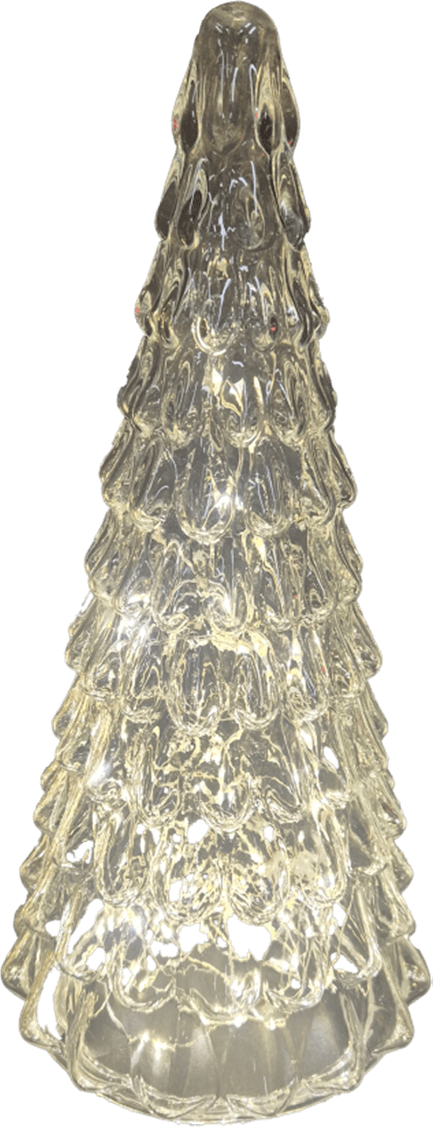 Gran 30cm Gennemsigtig Fra Pixie Design - Det smukt formede grantr&aelig; har en indbygget lysk&aelig;de med 100 sm&aring; LED-dioder, der spreder et behageligt, varmt hvidt sk&aelig;r.