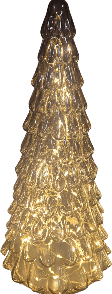 Gran 30cm Brun Fra Pixie Design - Det smukt formede grantr&aelig; har en indbygget lysk&aelig;de med 100 sm&aring; LED-dioder, der spreder et behageligt, varmt hvidt sk&aelig;r.
