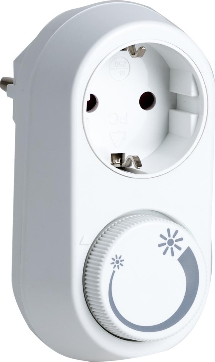 Zoom billede af Stikkontaktdæmper 3-24W Hvid Fra - Til glødelamper, 230V halogen (3-200W) og de fleste LED-lamper (3-24 W).