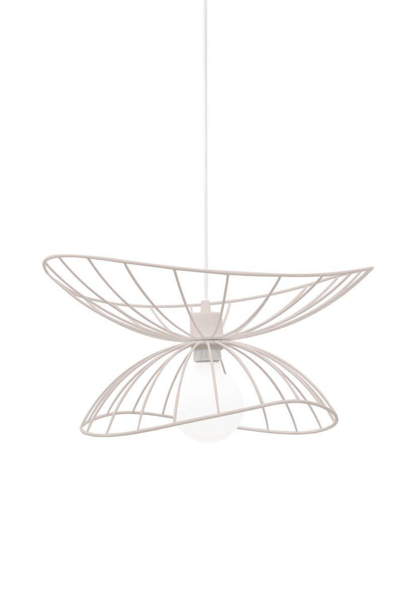 Ray Ø45 Beige loftslampe Fra Globen Lighting - De to sk&aelig;rme kan arrangeres p&aring; forskellige m&aring;der - enten placeret oven p&aring; hinanden eller monteret inden i hinanden for at skabe en lavere pendel.