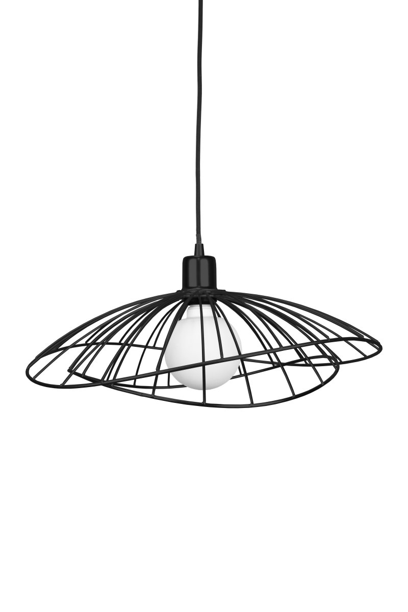 Ray Ø45 Sort loftslampe Fra Globen Lighting - De to sk&aelig;rme kan arrangeres p&aring; forskellige m&aring;der - enten placeret oven p&aring; hinanden eller monteret inden i hinanden for at skabe en lavere pendel.