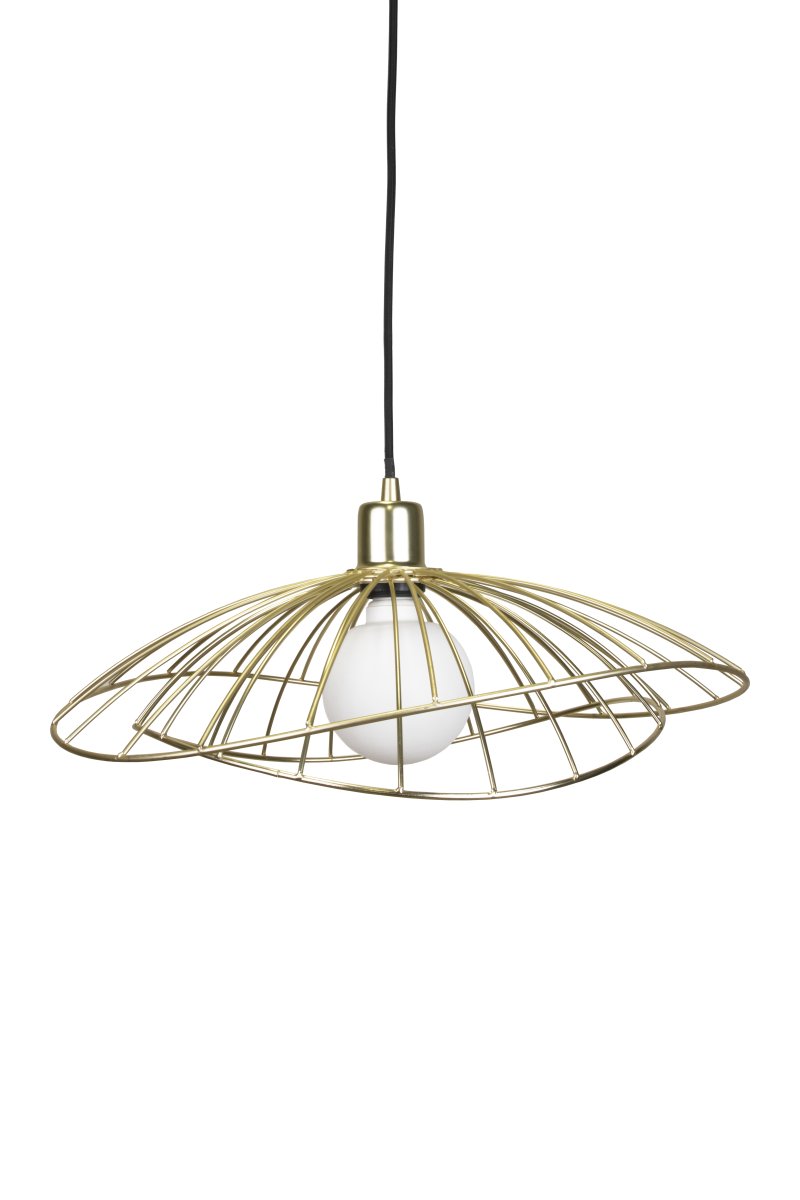 Ray Ø45 Børstet messing loftslampe Fra Globen Lighting - De to skærme kan arrangeres på forskellige måder - enten placeret oven på hinanden eller monteret inden i hinanden for at skabe en lavere pendel.