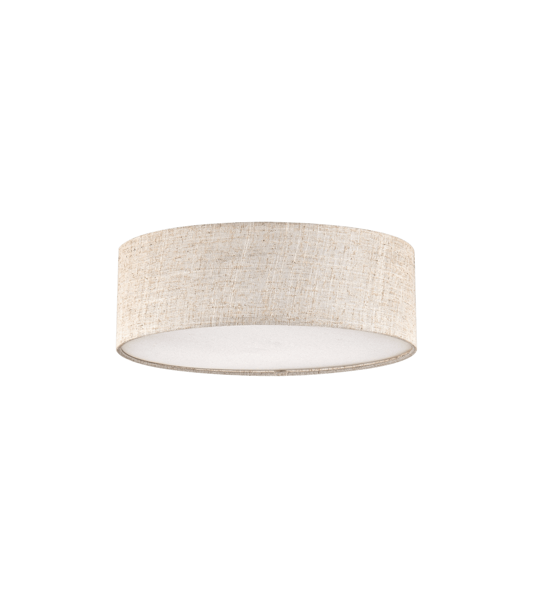 Zoom billede af Paola Beige Fra Aneta Lighting - Paola plafond har et stilfuldt og tidl&oslash;st design med en rund sk&aelig;rm i beige tekstil.
