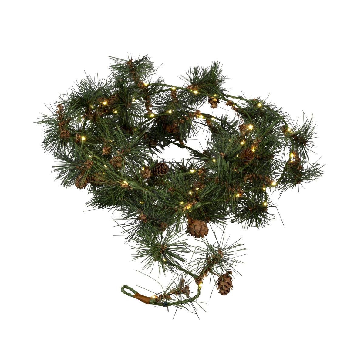 Guirlande 6m Grøn Fra Konstsmide - Skab en varm og indbydende vinterstemning med denne guirlande med kunstige fyrren&aring;le og sm&aring; kogler.