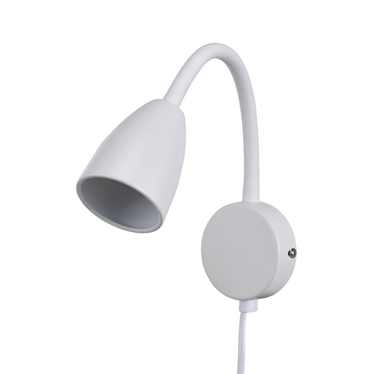 Moa Hvid læselampe Fra Oriva - Denne moderne v&aelig;glampe i hvidt metal er b&aring;de stilfuld og praktisk.