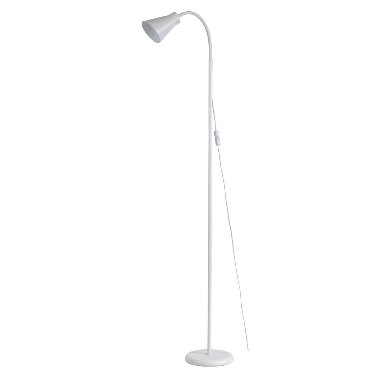 Ebba Hvid gulvlampe Fra Oriva - Ebba er en tidl&oslash;s gulvlampe med et stilrent design lavet af hvidt metal.