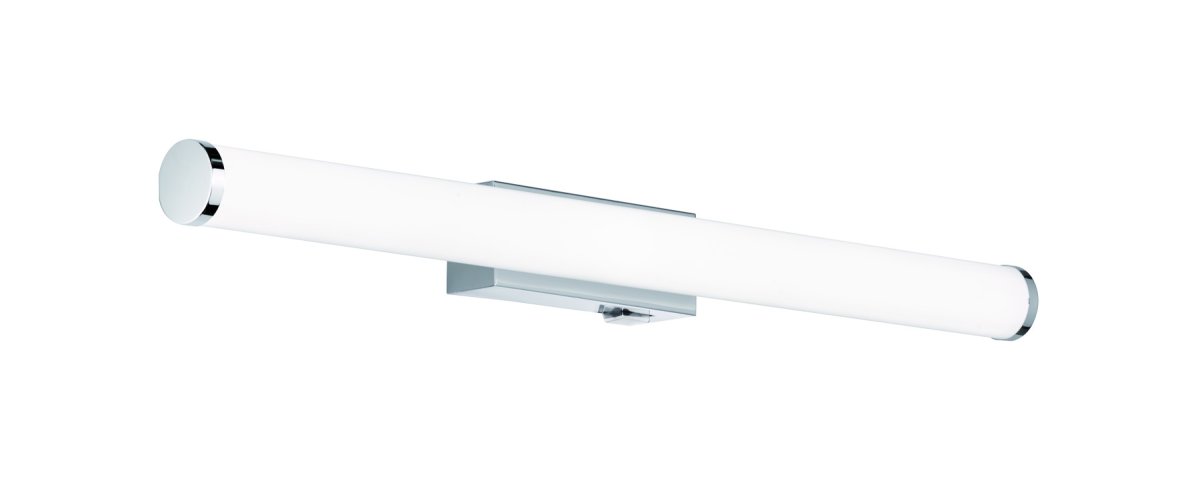 Mattimo 60cm Chrom badeværelseslampe Fra Trio Lighting - Den kombinerer krom og hvid plast for et harmonisk look og kan styres med en vægkontakt eller den integrerede kontakt.