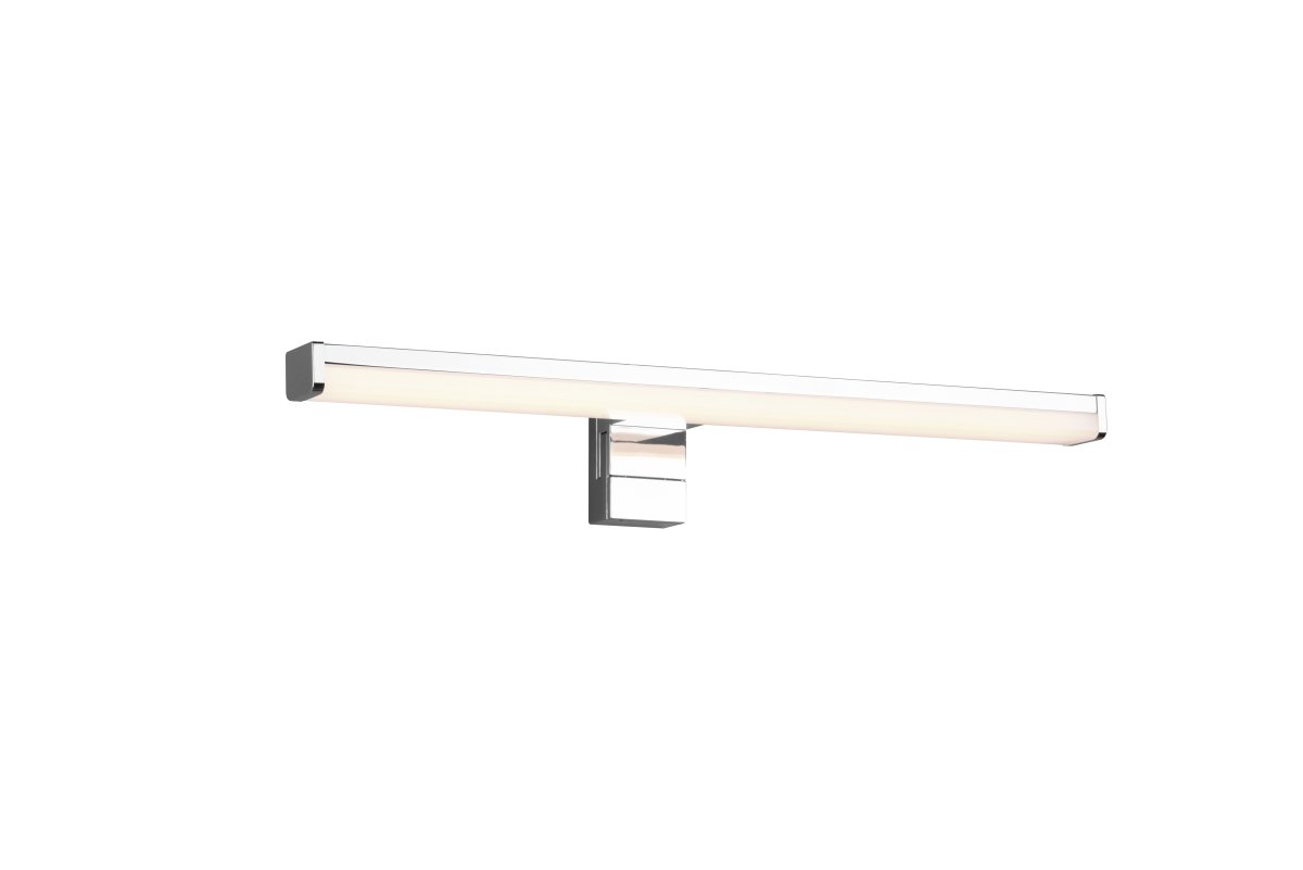 Lino 40cm Chrom badeværelseslampe Fra Trio Lighting - Den har IP44-beskyttelse, hvilket g&oslash;r den perfekt til badev&aelig;relser, og det slanke design med kromfinish passer ind i mange indretninger.