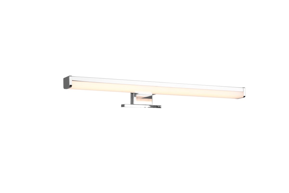Lino 40cm Chrom badeværelseslampe Fra Trio Lighting - Den har IP44-beskyttelse, hvilket g&oslash;r den perfekt til badev&aelig;relser, og det slanke design med kromfinish passer ind i mange indretninger.