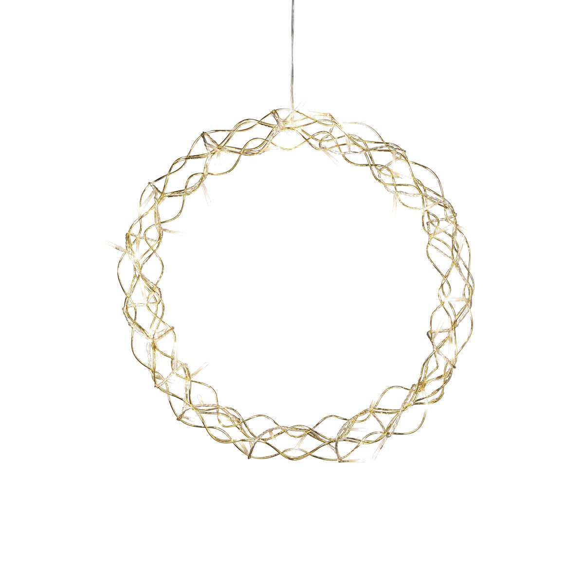 LED-krans Ø45 Guld Fra Konstsmide - En dekorativ LED-guirlande, der spreder en varm og fortryllende gl&oslash;d i hjemmet.
