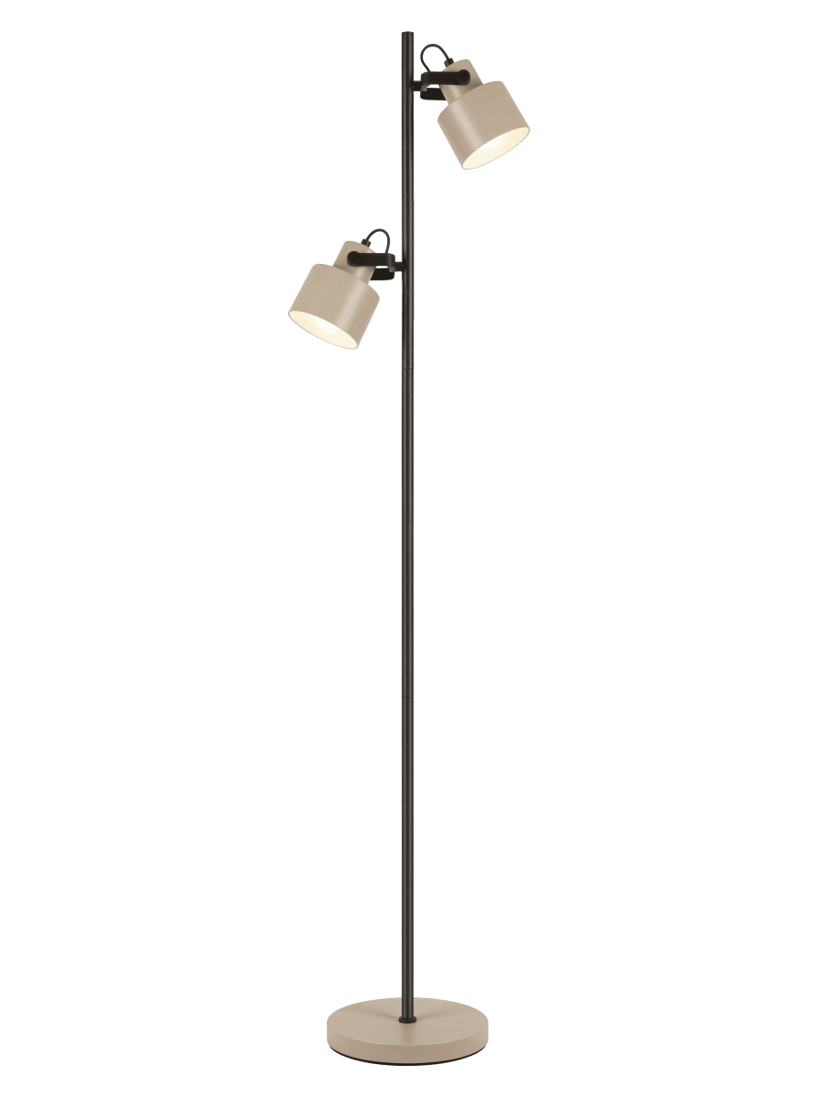 Zoom billede af City 2 Beige/sort gulvlampe Fra Aneta Lighting - City gulvlampen har et moderne og stilfuldt design med en stilfuld kombination af sort og beige metal.