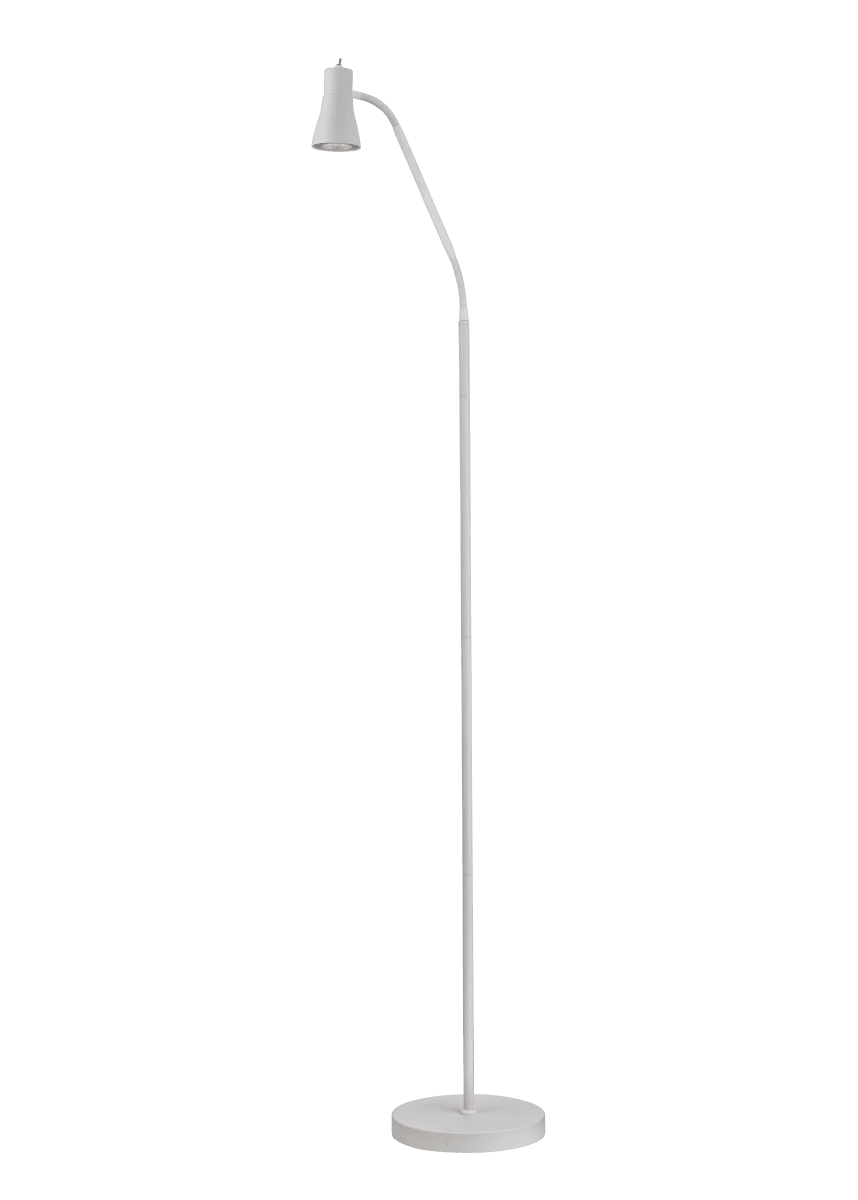 Boden Hvid gulvlampe Fra Aneta Lighting - Lampen er lavet af hvidt metal og har et p&aelig;nt udtryk, der g&oslash;r den nem at placere i forskellige milj&oslash;er.