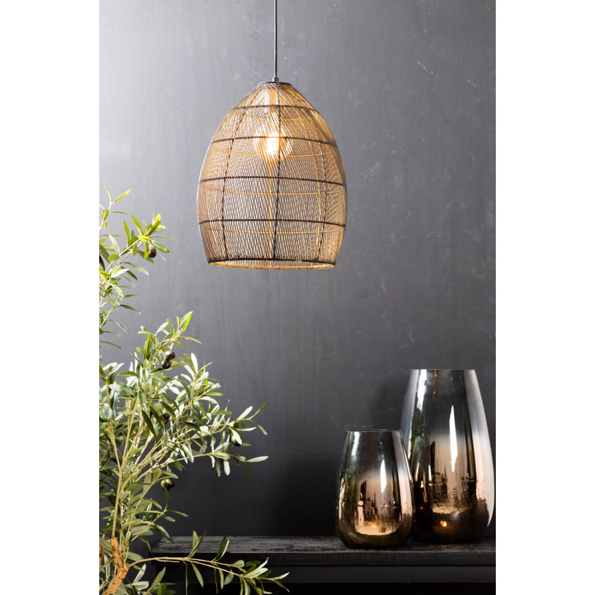Meya Ø30 Sort/guld loftslampe Fra Light & Living - 
