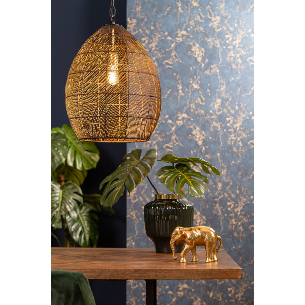 Meya Ø30 Sort/guld loftslampe Fra Light & Living - 