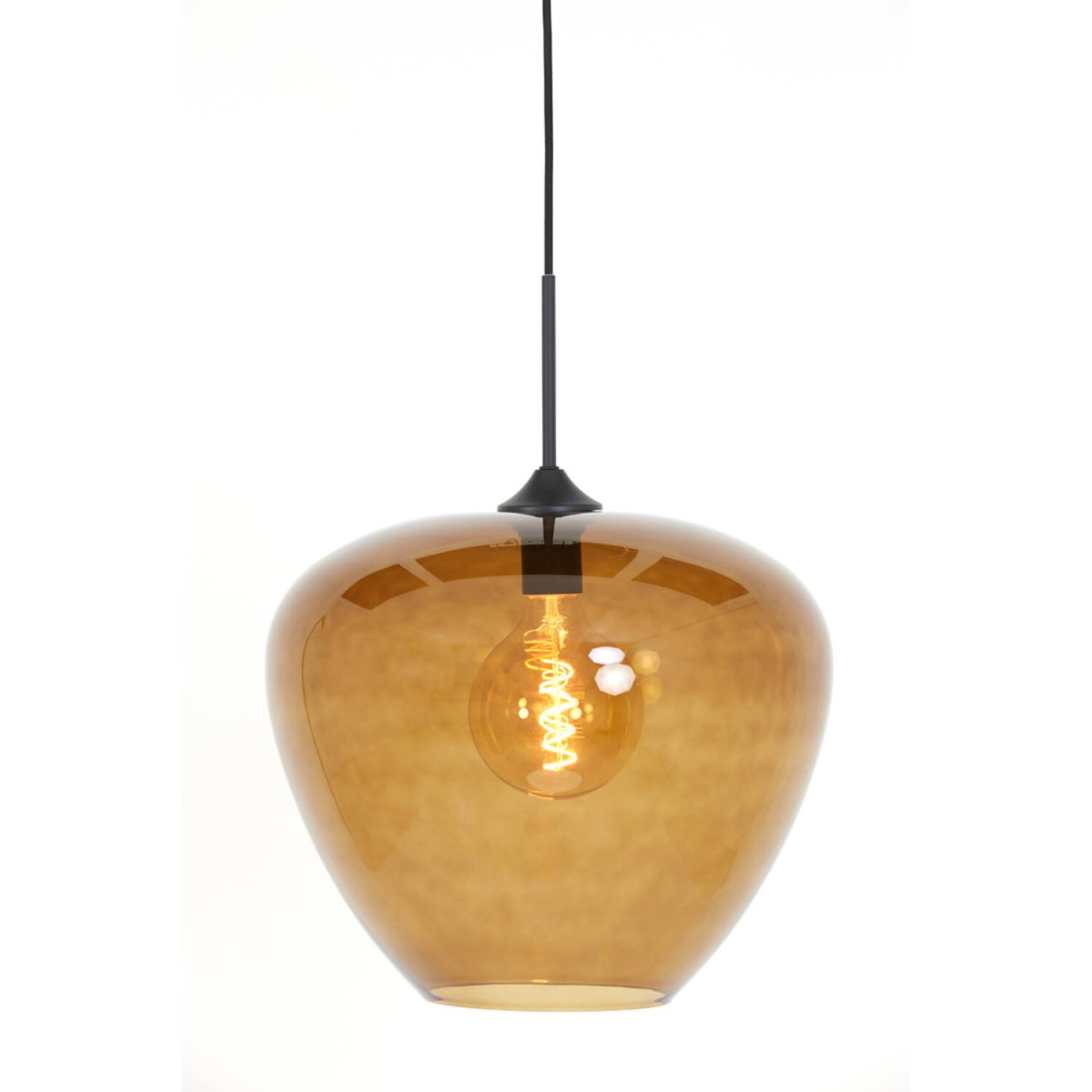 Mayson Ø40 Brun loftslampe Fra Light & Living - Mayson er en elegant og stilfuld pendellampe med en sk&aelig;rm i bruntonet glas, der giver et bl&oslash;dt og behageligt lys.