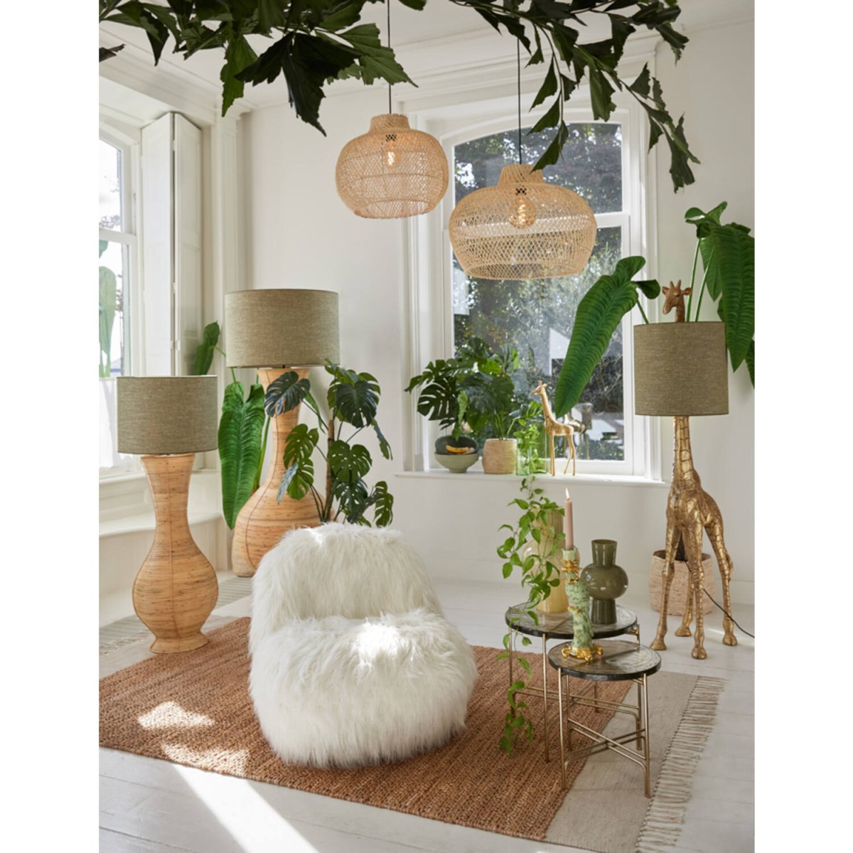 Charita Ø46 Natur loftslampe Fra Light & Living - 