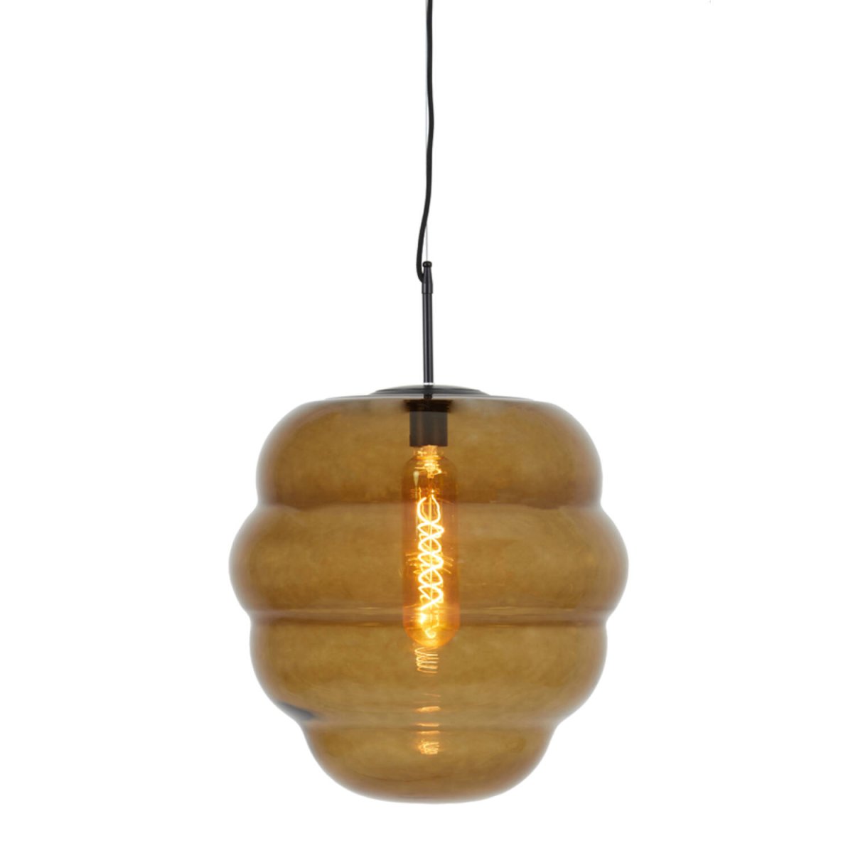 Misty Ø45 Brun loftslampe Fra Light & Living - Den unikke form og det tonede glas giver et blødt og behageligt lys, perfekt til et moderne interiør.