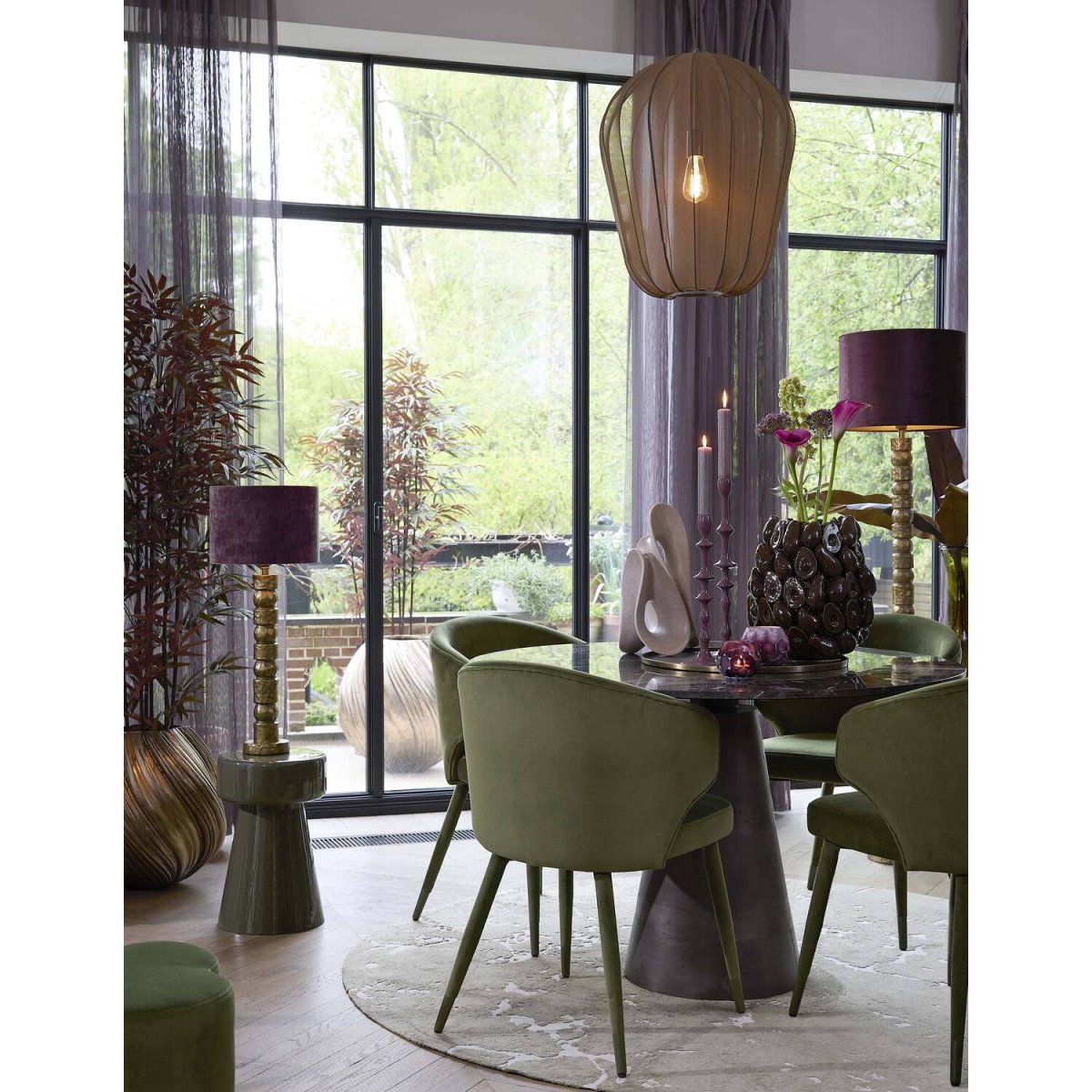 Plumeria Ø50 Mørkegrøn loftslampe Fra Light & Living - 