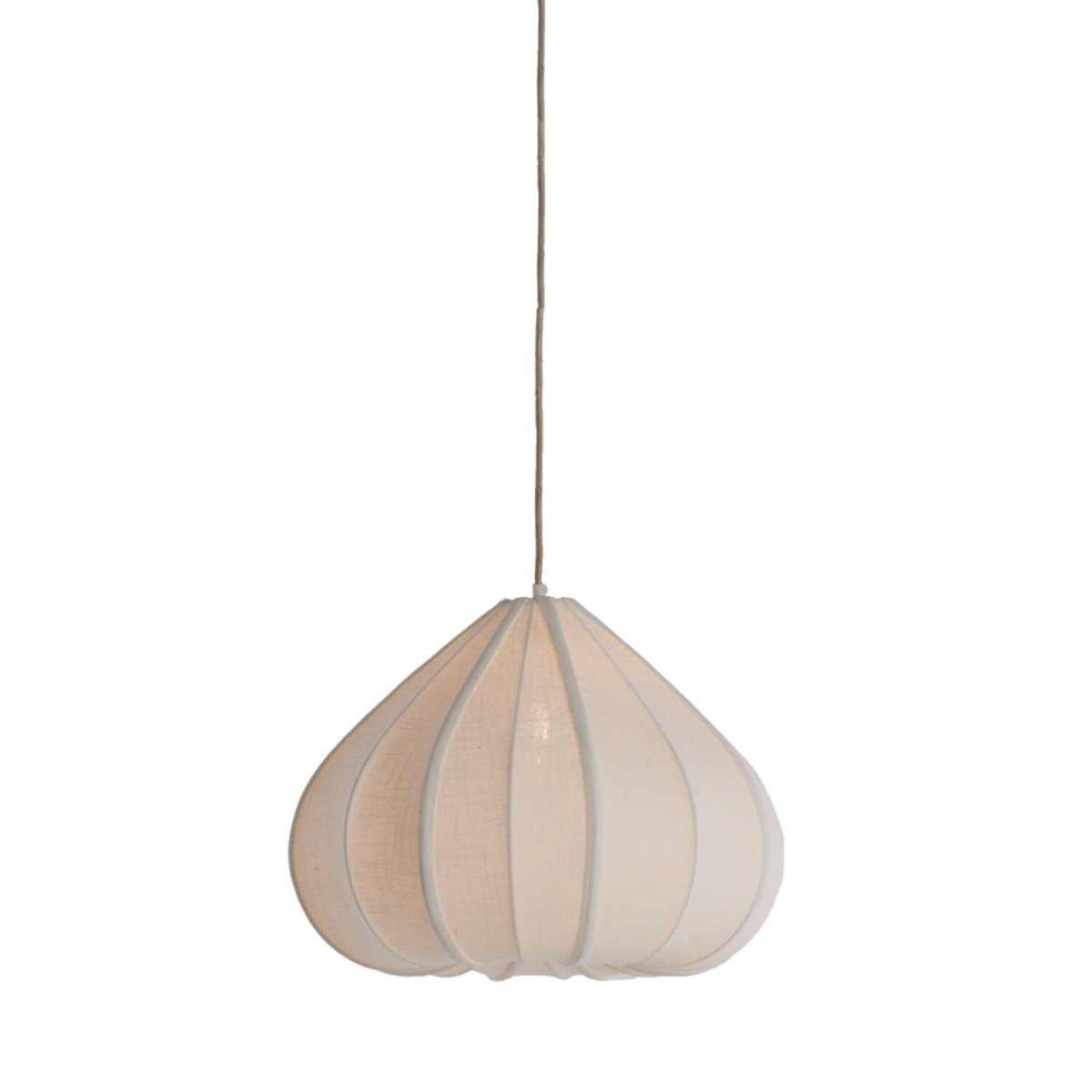 Zubeda Ø50 Cremet hvid loftslampe Fra Light & Living - Zubeda har en bl&oslash;d og elegant form, d&aelig;kket af cremet hvidt stof, der giver en varm og behagelig lysfordeling.