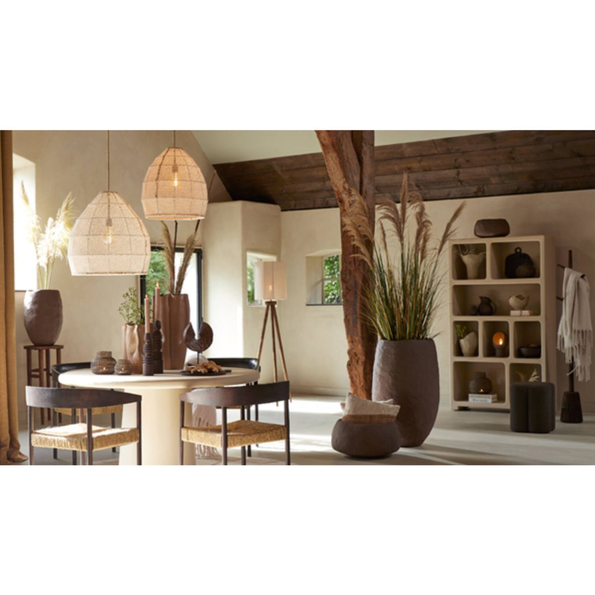 Makassar Ø50 Cremet hvid loftslampe Fra Light & Living - 
