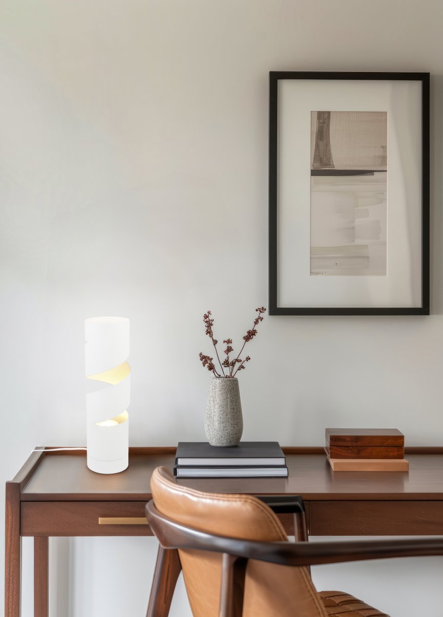 Stream 35cm Hvid bordlampe Fra Trio Lighting - 
