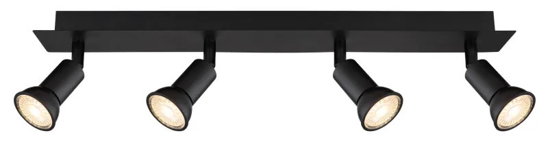 Drew 4 Sort spotlight Fra Globo Lighting - Drew &auml;r en stilren takspotlight som imponerar med sin enhetliga svarta design.