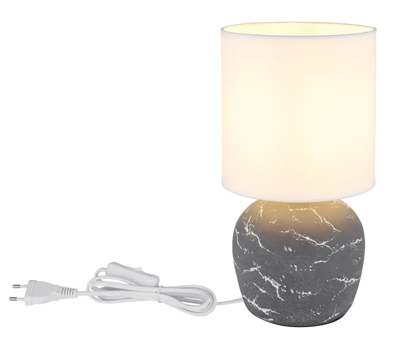 Marble 30cm Grå bordlampe Fra Globo Lighting - Marble &auml;r b&aring;de en funktionell belysning och en stilfull inredningsdetalj som ger ditt hem en elegant touch.