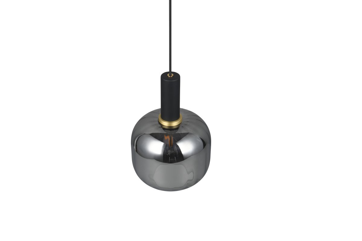 Diva Ø20 Røg grå loftslampe Fra Trio Lighting - Den røgfarvede glasskærm med bløde, riflede detaljer giver et behageligt og diffust lys, perfekt til at skabe en varm atmosfære i rummet.