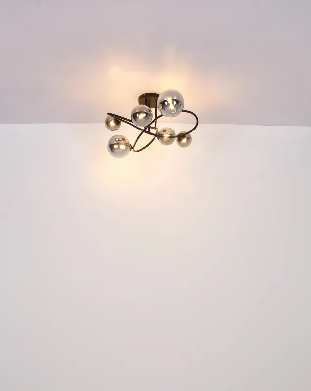 Riha 62cm Røgfarvet plafond Fra Globo Lighting - Uppt&auml;ck Riha &ndash; en imponerande plafond som skapar en elegant atmosf&auml;r i ditt hem.