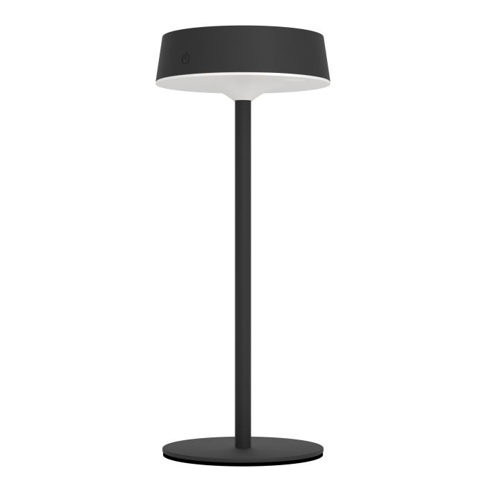 Simeri 30cm Sort solcellelampe Fra Eglo - Simeri er en stilfuld, solcelledrevet bordlampe, der kombinerer form og funktion til b&aring;de indend&oslash;rs og udend&oslash;rs brug.