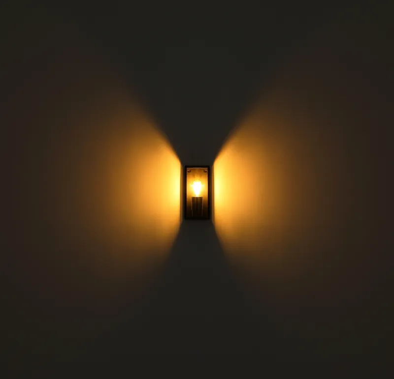 Logana Sort udendørslampe Fra Globo Lighting - Med sin rektangul&auml;ra design och unika ljusspridning kombinerar den stil och funktion.
