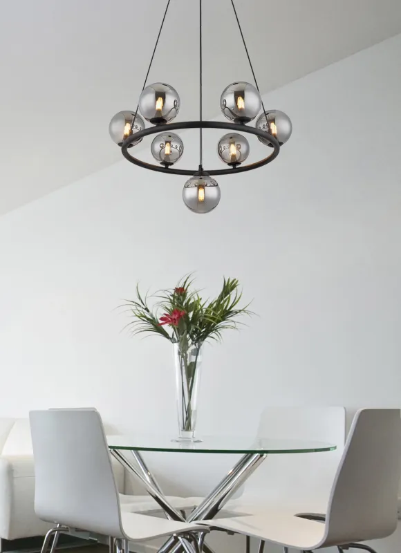 Riha Ø60 Røgfarvet loftslampe Fra Globo Lighting - Lampan &auml;r av mattsvart metall och ger ditt hem en lyxig och inbjudande atmosf&auml;r.