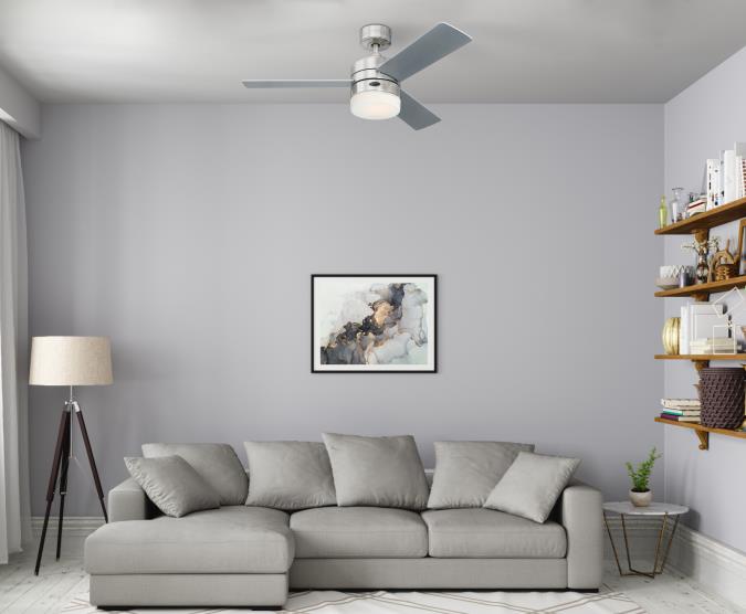 Alta Vista Ø105 Chrom Fra Westinghouse - Satin-kromventilatoren har vendbare blade i sølv- og wenge-finish, hvilket giver dig mulighed for at tilpasse dens udseende.