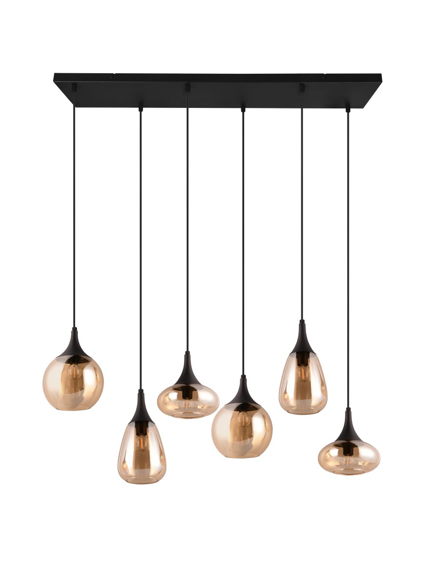 Lumina 93cm Rav loftslampe Fra Trio Lighting - Det matsorte farveskema g&oslash;r den nem at matche med forskellige farver og indretningsstile, hvilket giver dit hjem et stilfuldt og moderne pr&aelig;g.